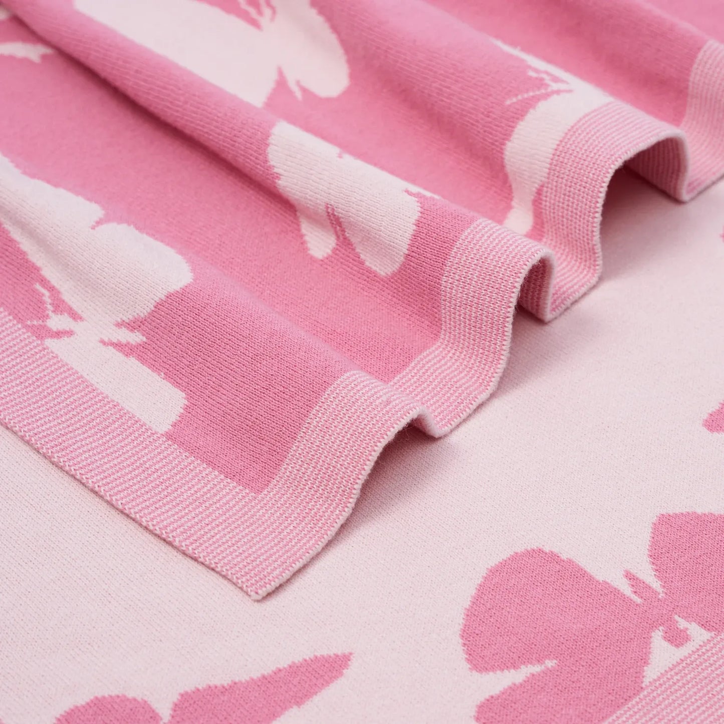 Butterfly Jacquard Knit Baby Blanket
