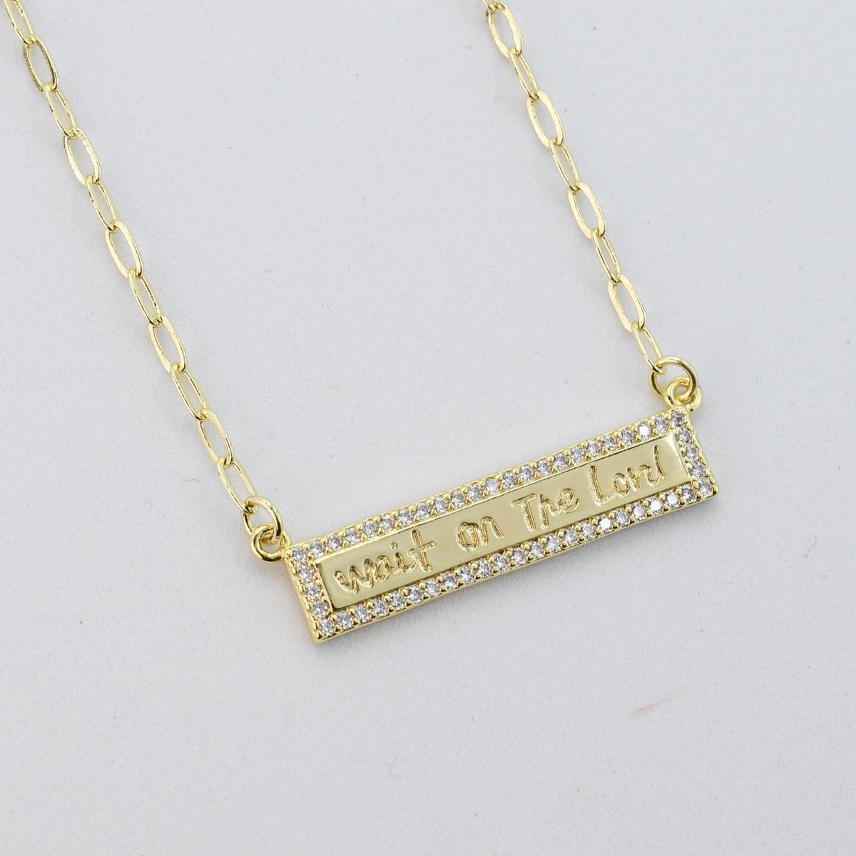 Wait on the Lord Gold Necklace