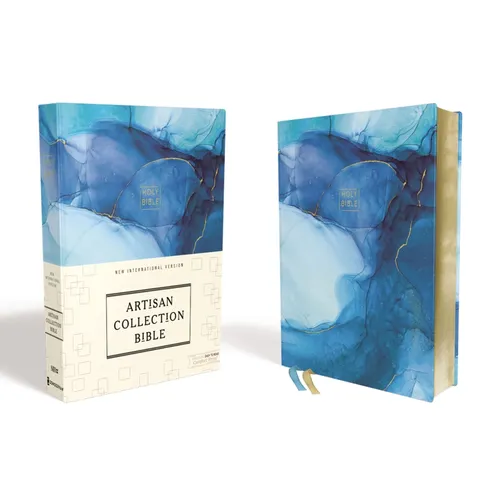 Niv, Artisan Collection Bible, Cloth Over Board, Blue, Art Gilded Edges, Red Letter Edition, Comfort Print - Hardcover