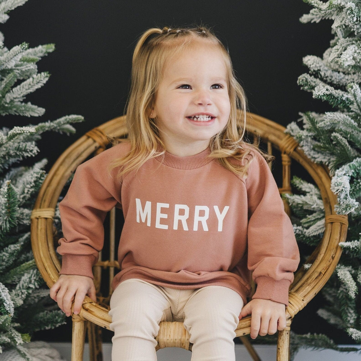 Merry Organic Cotton Crewneck Sweatshirt - Red
