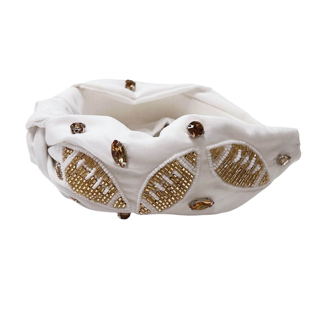 Football White/Gold Headband U52