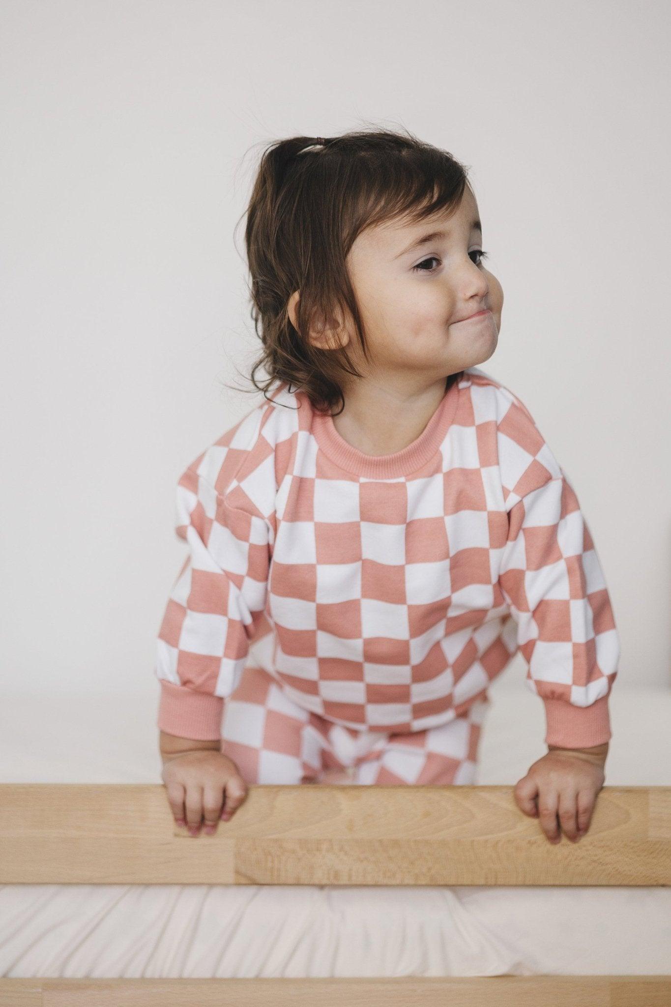 Organic Cotton Checkered Jogger Set *blue 18-24 months left
