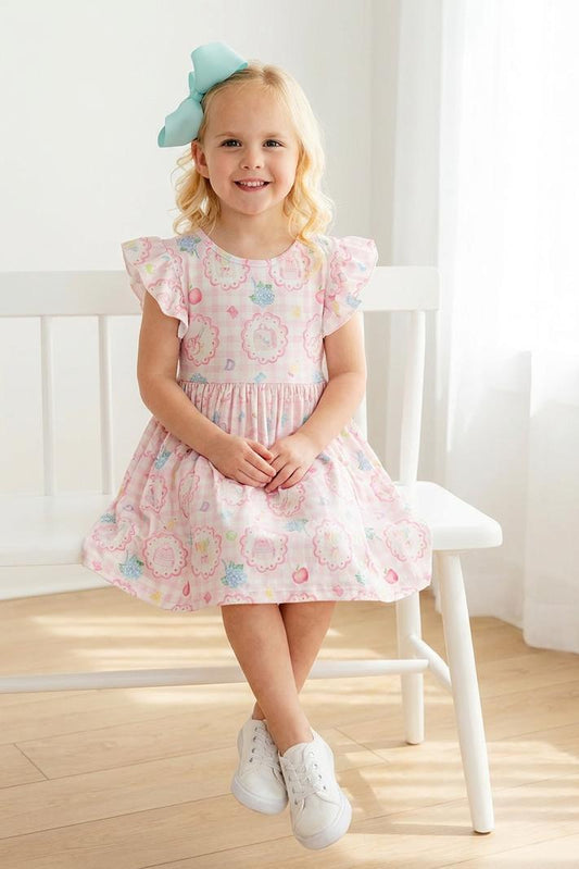 Apple of My Eye Flutter Sleeve Twirl Dress